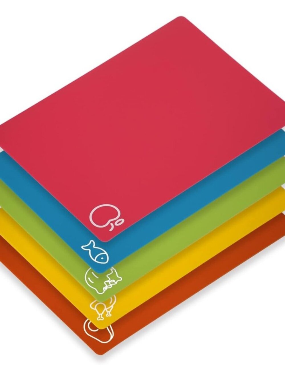Goodluck 5 Pieces Flexible Cutting Boards, BPA Free Plastic Cutting Boards